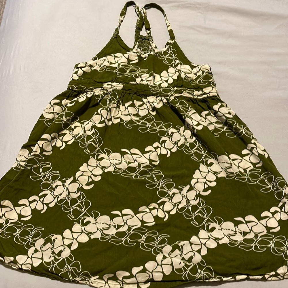 Forest Green Floral Print Dress For Girls!